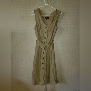 Mossimo Supply Co. Button-Down Tan Midi Dress